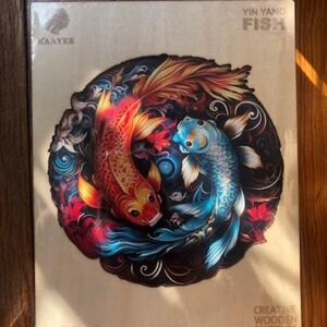 Creative Wooden Puzzles Yin Yang Fish 185 Piece Laser Cut Wooden Puzzle NEW